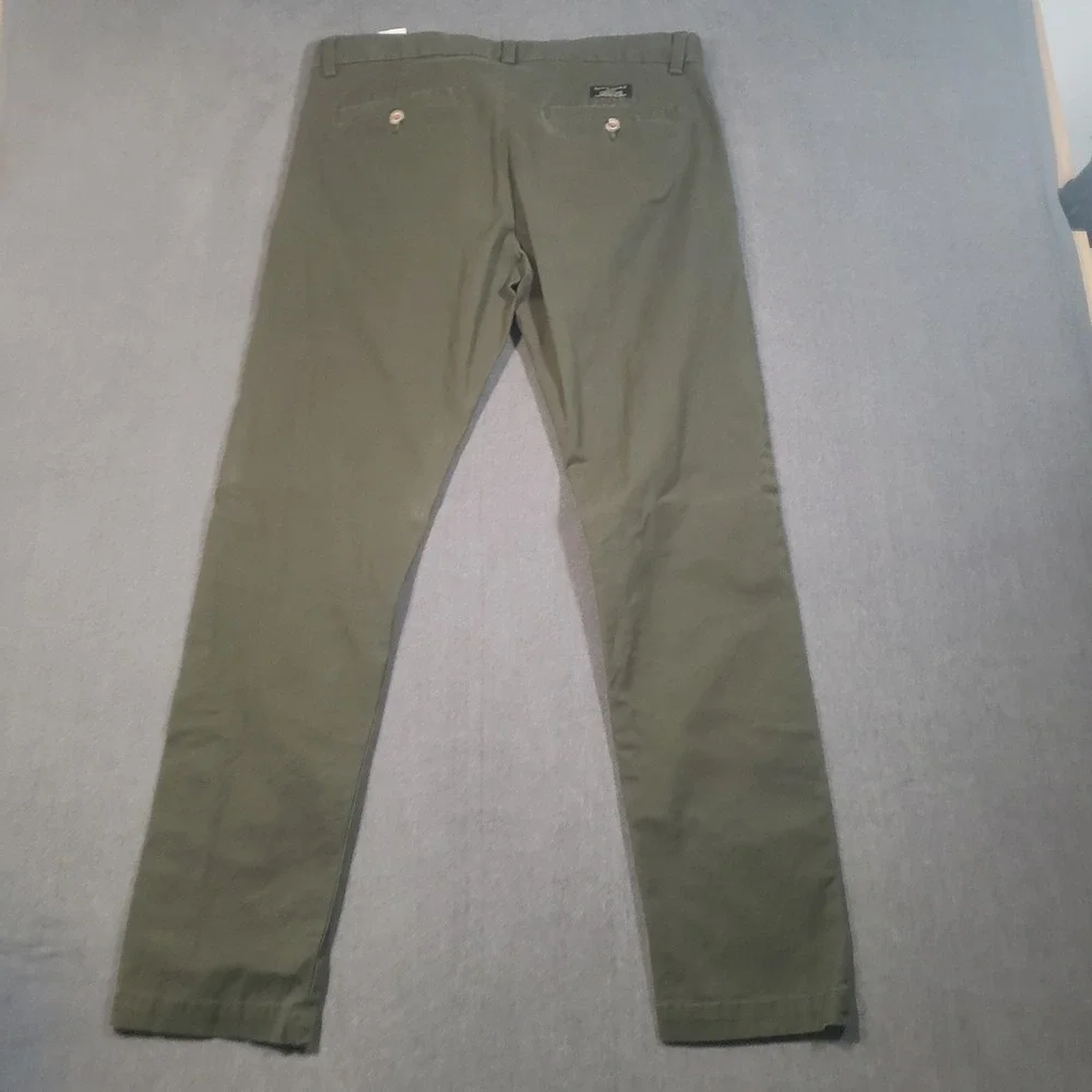 Banana Republic Fulton Skinny Chino Pants Mens 32x32 Olive Green Stretch Cotton
